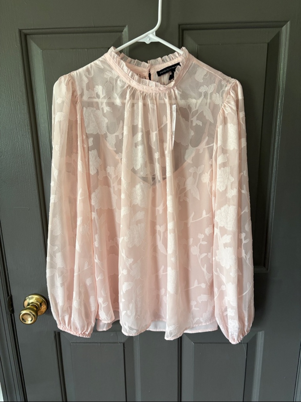 White House Black Market Floral Clip Blouse NWT